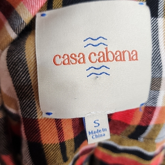 Casa Cabana Plaid Wendy Button Down Blouse S - Picture 7 of 7